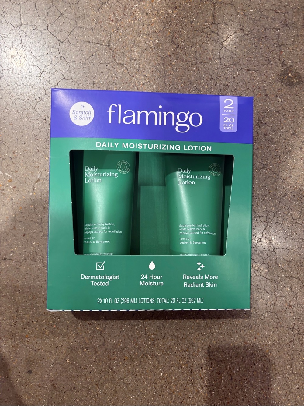 Flamingo Daily Moisturizing Lotion — Green (2 Pack) value pack duo new